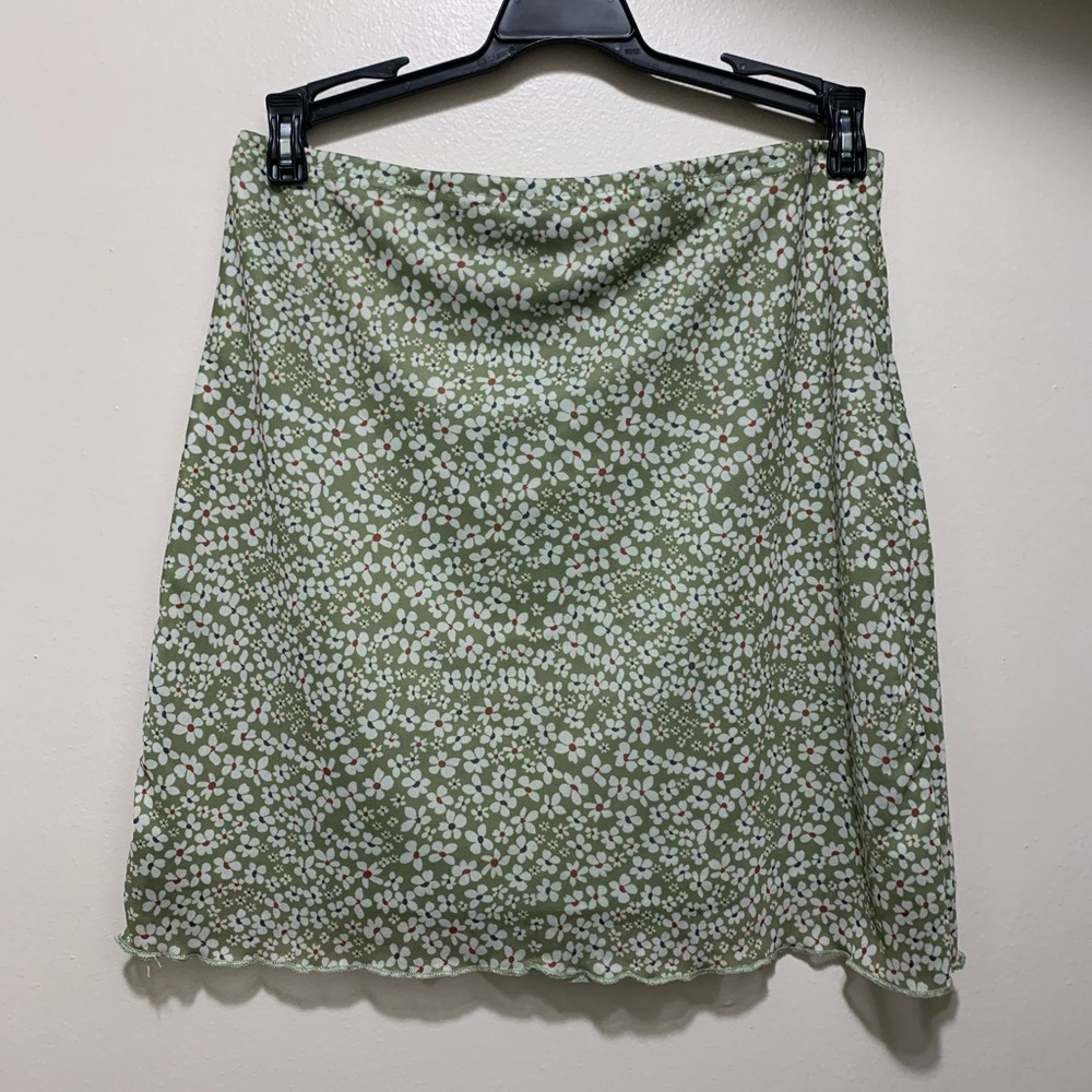 green floral SHEIN skirt